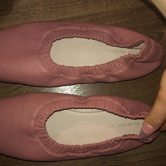 STUART WEITZMAN PINK LEATHER BALLET FLAT - Picture 4 of 6